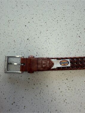 Men's fossil genuine leather braided belt- 0021